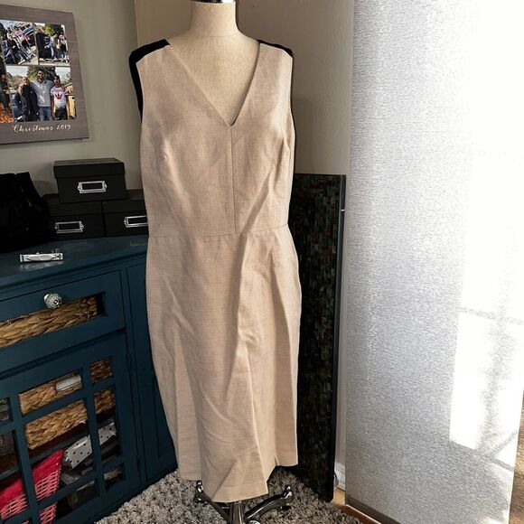 Ann Taylor Linen Spandex Sleeveless Lined Dress Women’s Sz 14 NWT - Picture 1 of 13